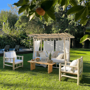Muebles de Exterior Rústicos en Varas de Eucalipto Natural